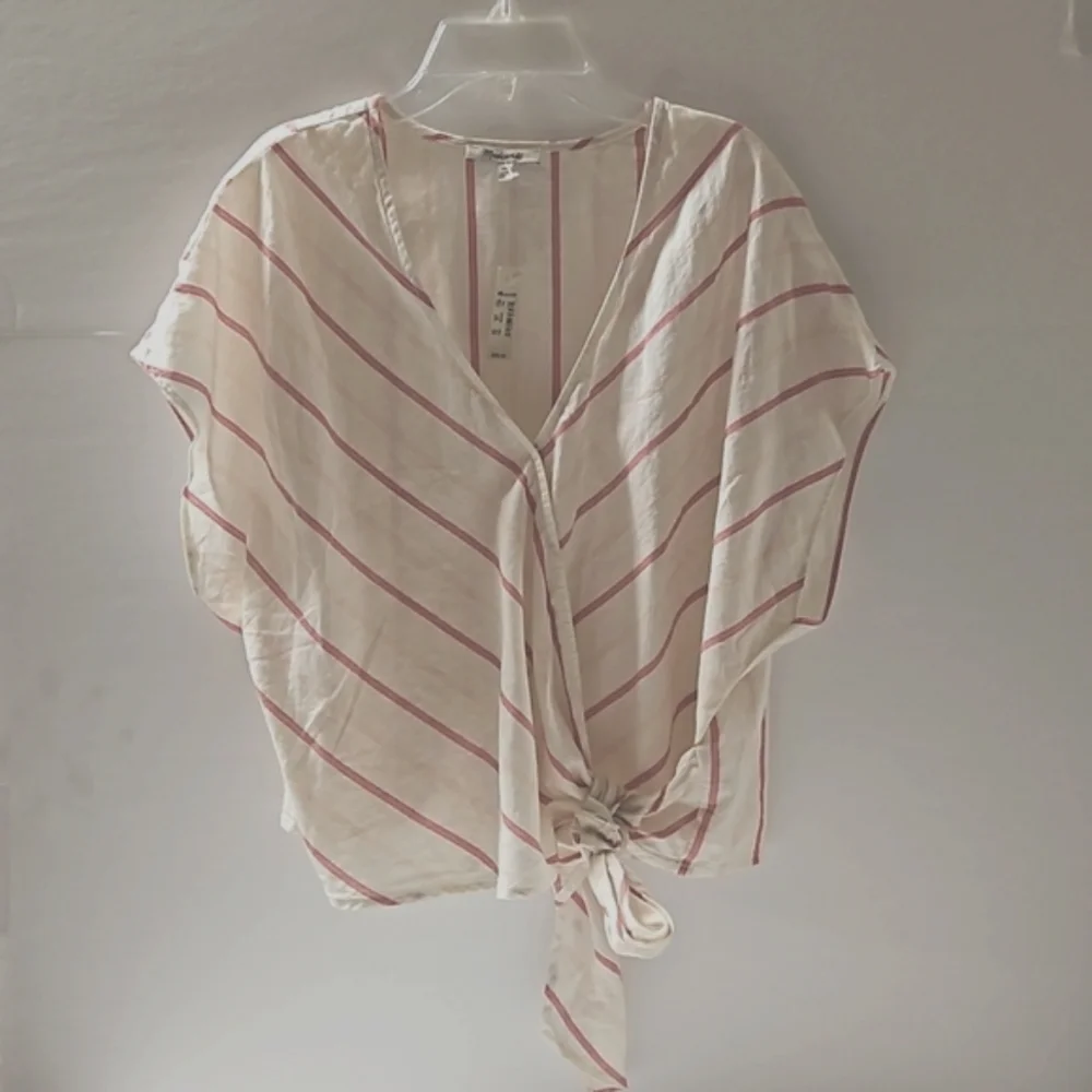 New, Madewell Montpellier stripe wrap top with sash ties women's size XXL - Picture 13 of 13